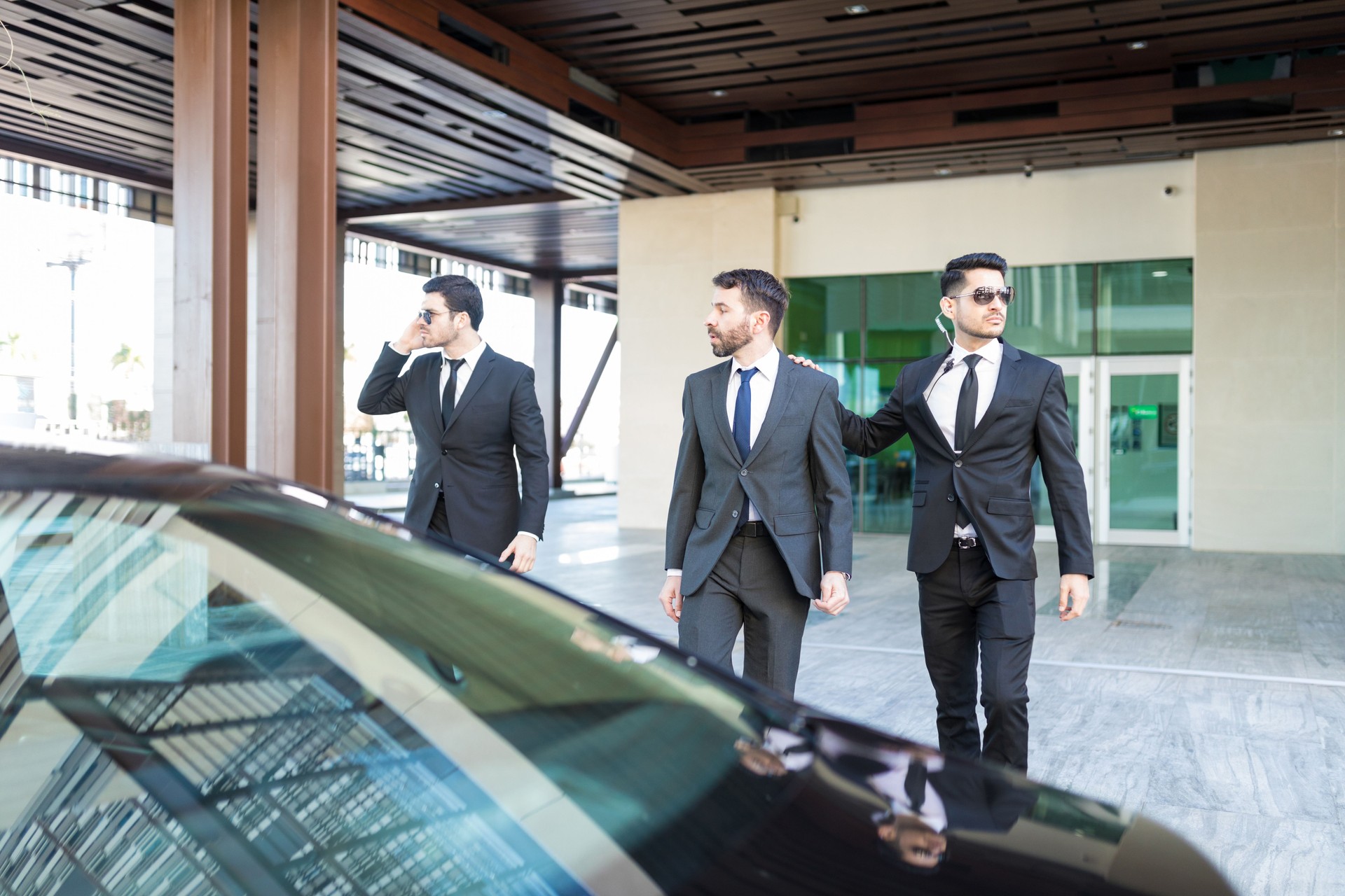 Bodyguards Taking Care Of Businessman's Safety
